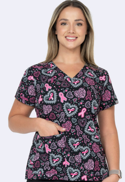 Top Clínico Estampado Ava Therese Pink Strenght Mujer