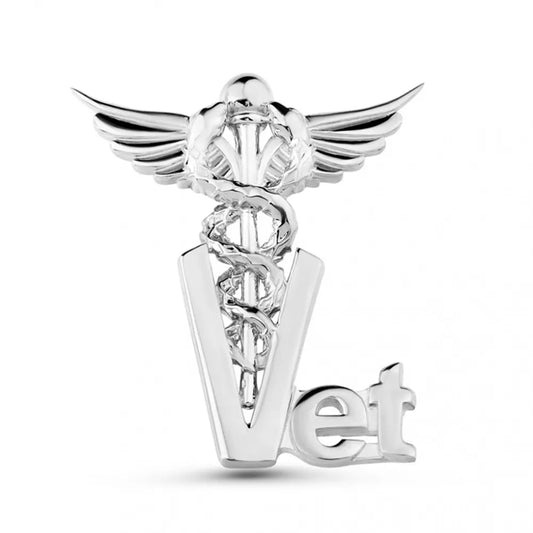 Pin Medicina Veterinaria VET Plateado