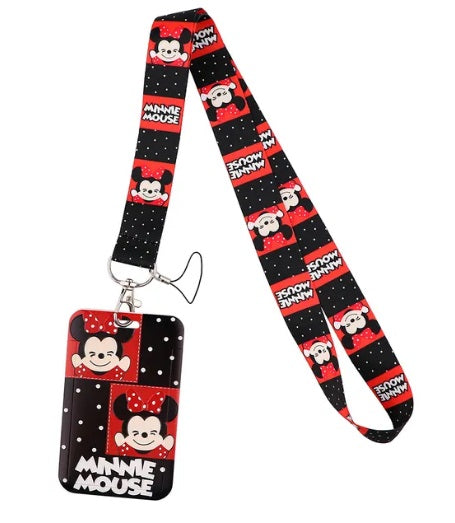 Portacredencial + Lanyard Disney Minnie Mouse Dots Red