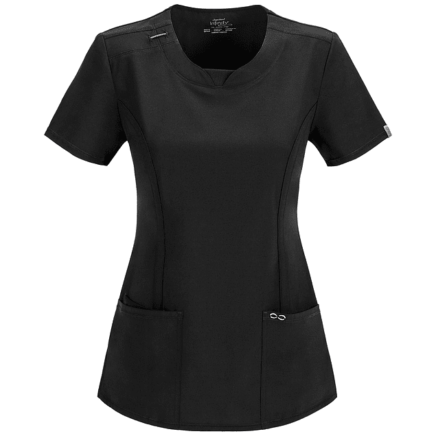 Top Cherokee Infinity 2624A Negro BAPS Cuello Redondo Mujer