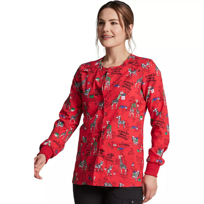 Chaqueta Clínica Navidad Mujer Zoo Christmas Dickies