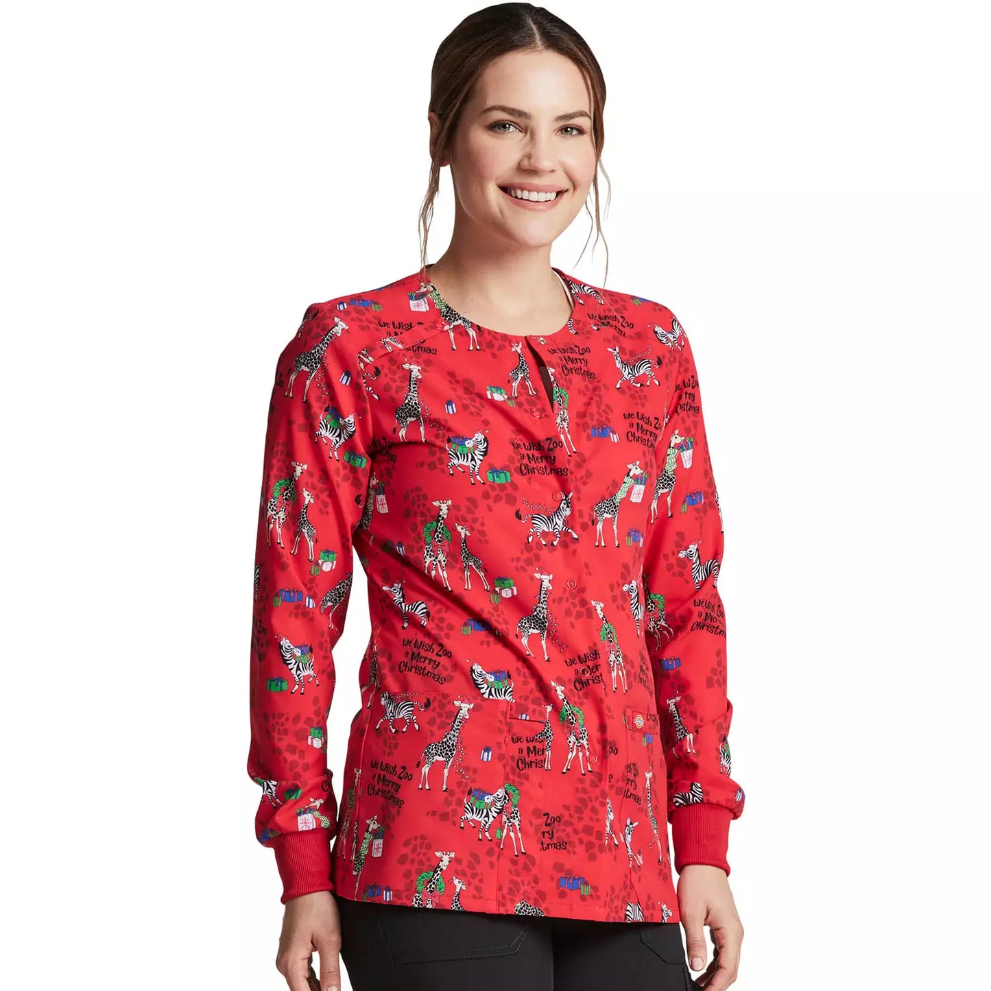 Chaqueta Clínica Navidad Mujer Zoo Christmas Dickies