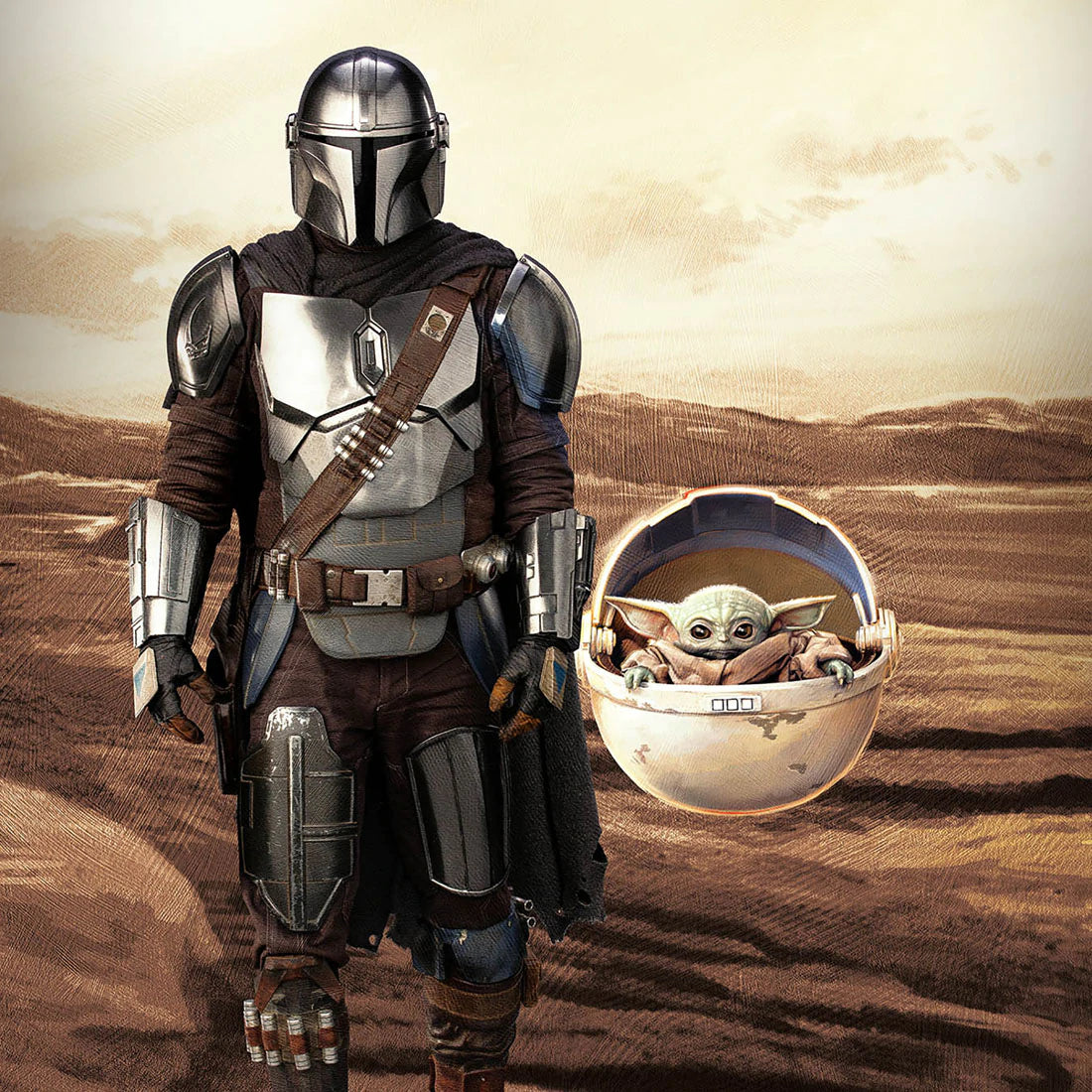 Top Clínico Mandalorian Star Wars Cherokee Tooniforms Hombre Licenced