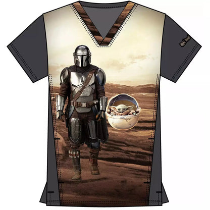 Top Clínico Mandalorian Star Wars Cherokee Tooniforms Hombre Licenced