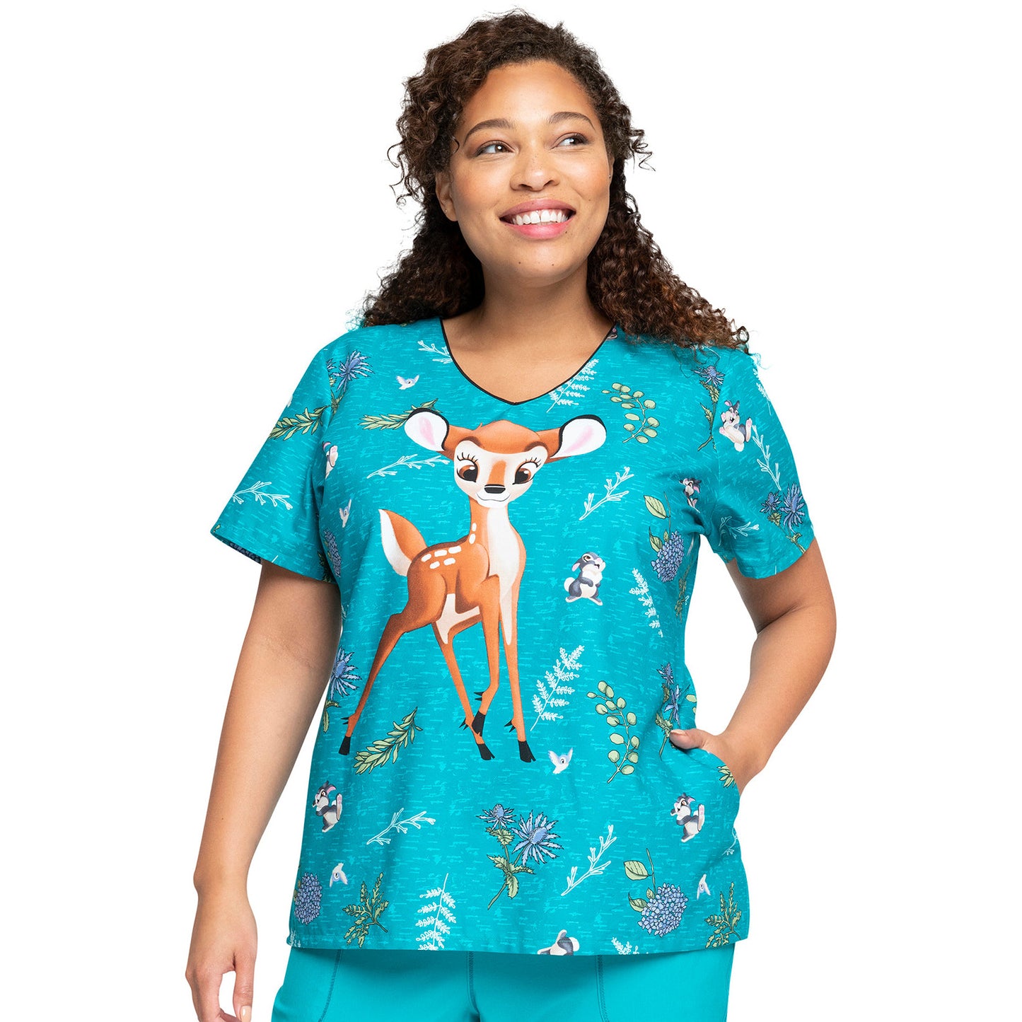 Top Clínico Cherokee Tooniforms Disney Bambi Mujer