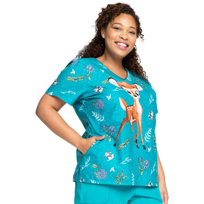 Top Clínico Cherokee Tooniforms Disney Bambi Mujer