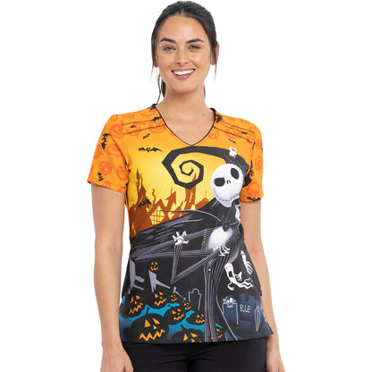 Top Clínico All Hail Jack Tooniforms Nightmare Before Christmas Mujer